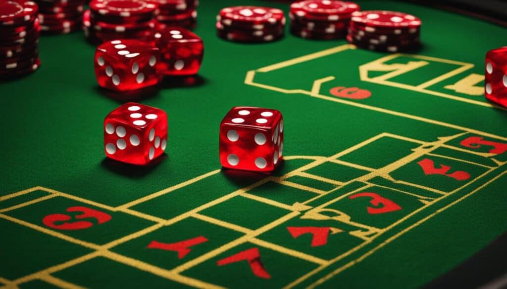 Craps Game Table with Dice