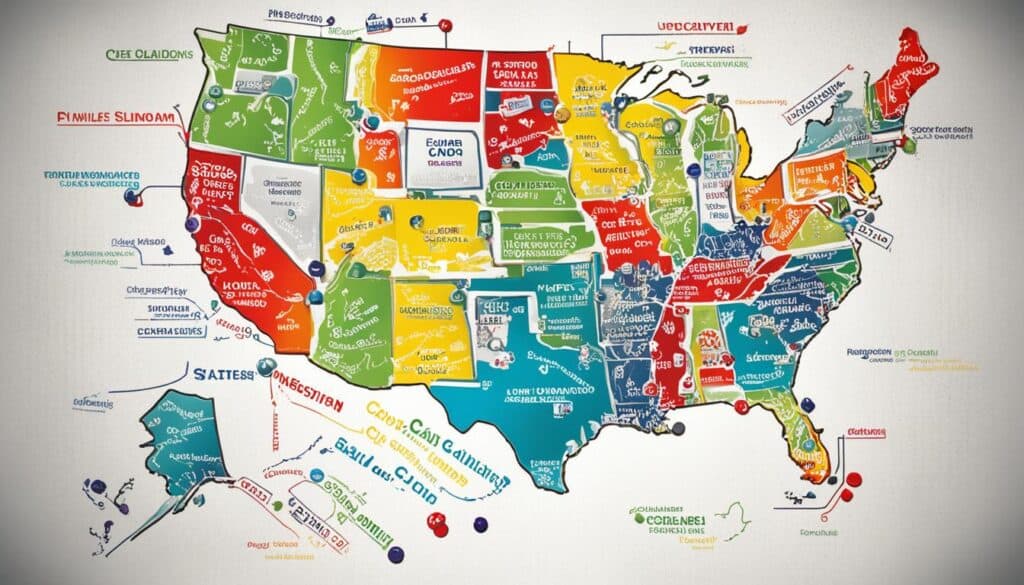 Map of United States Gambling Regulations