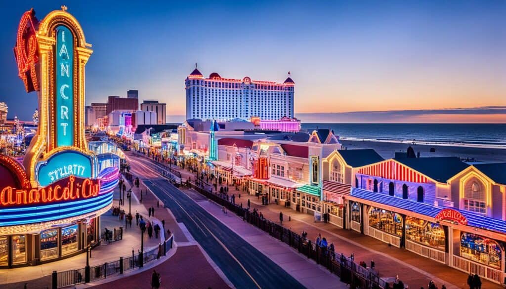 Vibrant Atlantic City Boardwalk Casinos